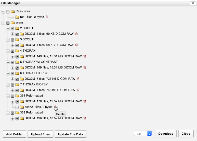 Delete files