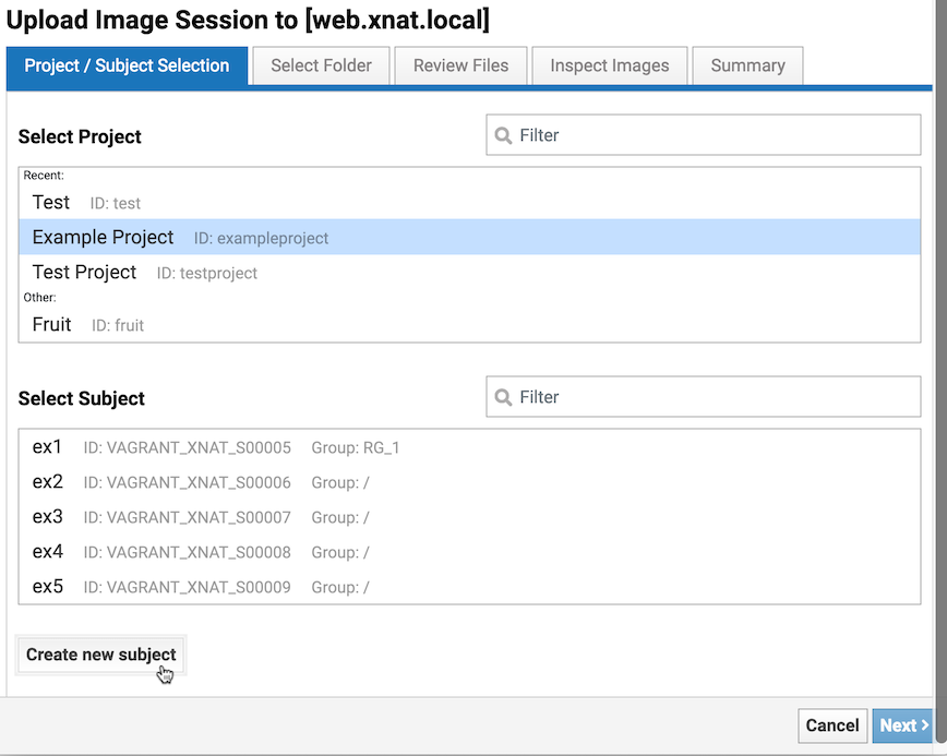 Select project